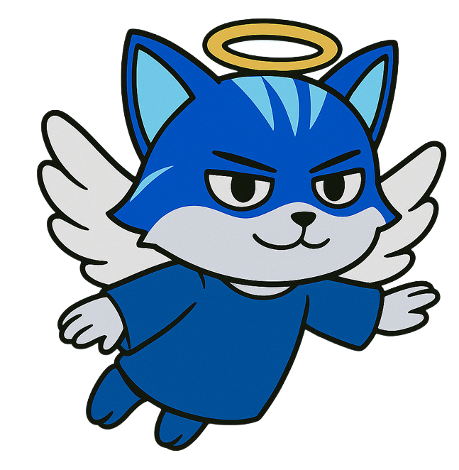 Blue cat angel